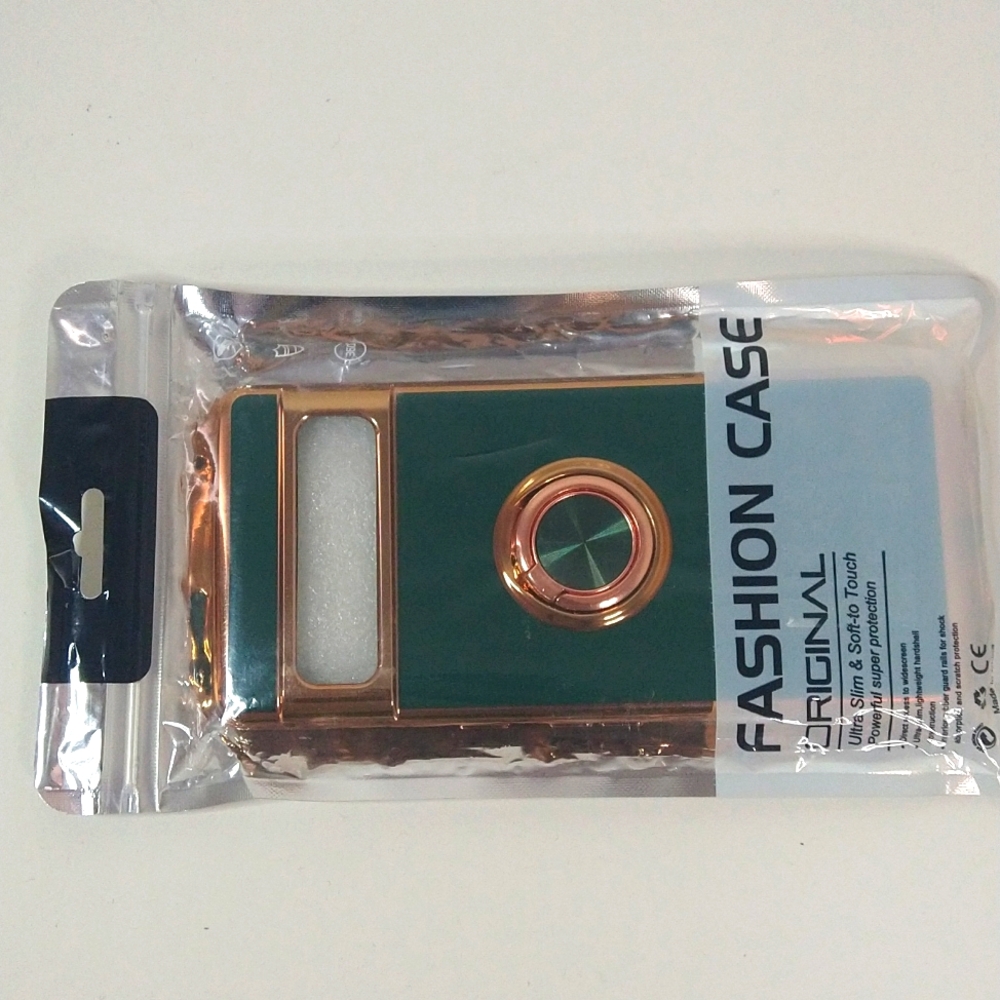 Google Pixel 7 Pro Case Green With Gold Trim & Ring Holder